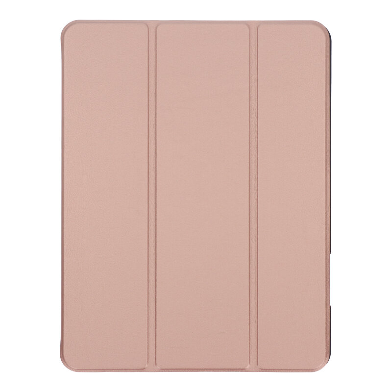 APPLE iPad Air 4 2020 10.9" - Triple Folding Leather Case with TPU Pen Slot Rose Gold