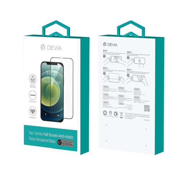 APPLE iPhone 13 Mini - Van Series Full Screen Anti-static Twice-Tempered Glass Black