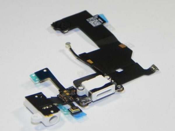 APPLE iPhone 5 -  Charging Flex Cable Connector  + microphone Audio Jack White Original