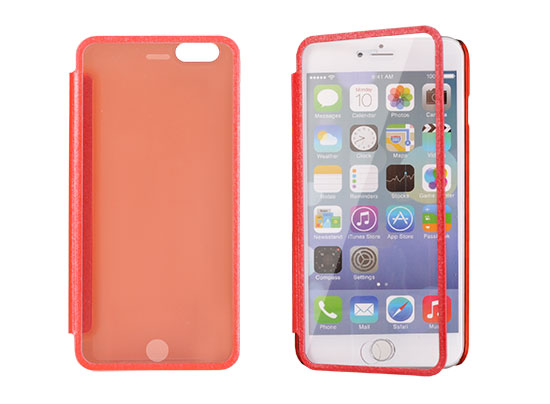 APPLE iPhone 5/5S/SE - ΘΗΚΗ MEGA VIEW BOOK STYLE ΜΕ ΠΑΡΑΘΥΡΟ, ΚΟΚΚΙΝΗ