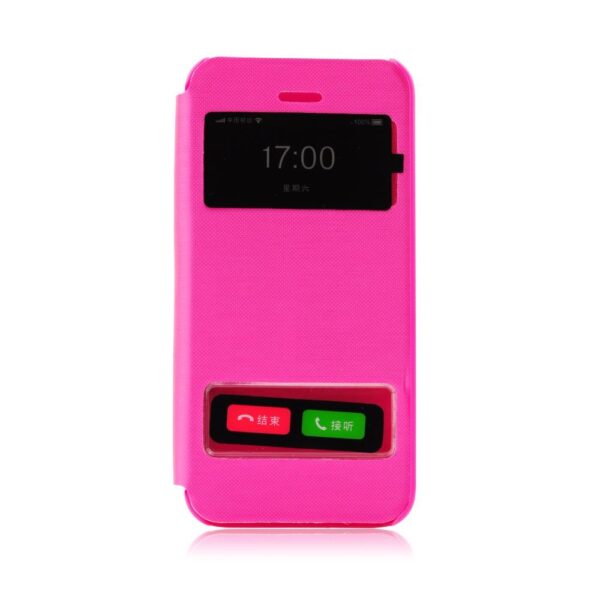 APPLE iPhone 5/5S/SE - ΘΗΚΗ S-VIEW BOOK STYLE ΜΕ ΠΑΡΑΘΥΡΟ, ΡΟΖ