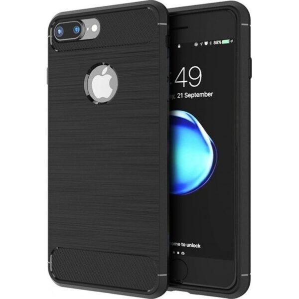 APPLE iPhone 7 Plus / 8 Plus - ΘΗΚΗ ΣΙΛΙΚΟΝΗΣ CARBON ΜΑΥΡΗ