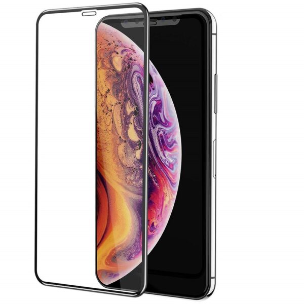 APPLE iPhone X / XS / 11 Pro - TEMPERED GLASS 9H Hardness 0,3mm 5D BLACK Full Glue