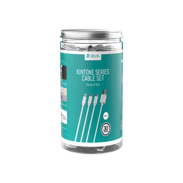 DEVIA Kintone series cable set V2 White (TYPE-C ,30PCS)