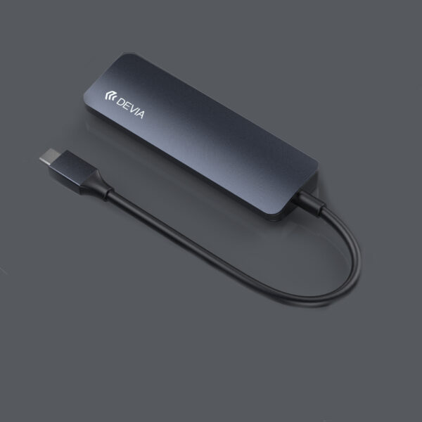 DEVIA Leopard type-c to HDMI USB3.0*2+PD 4 in 1 HUB Gray