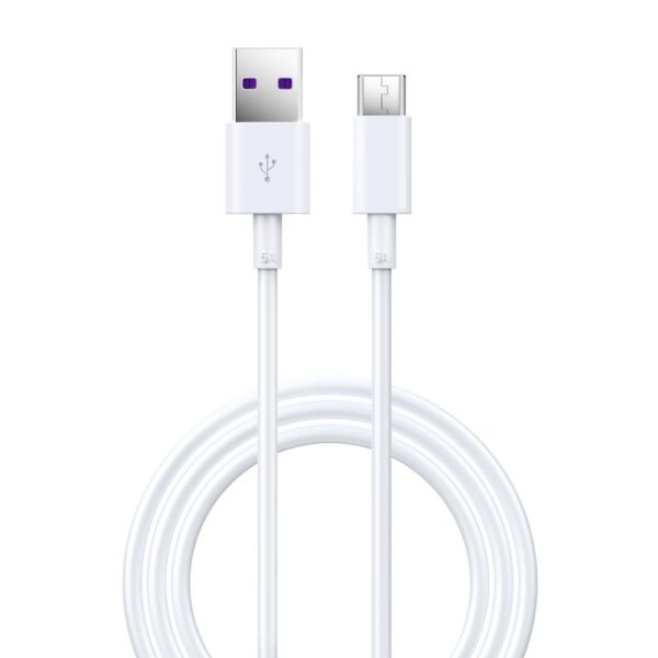 DEVIA Shark series supercharge USB to TYPE-C Cable full compatible White (5A,1.5M)
