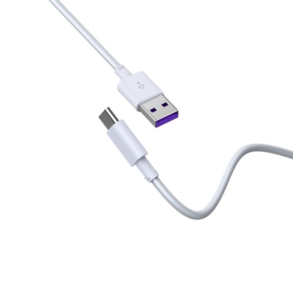 DEVIA Shark series supercharge USB to TYPE-C Cable full compatible White (5A,1.5M)