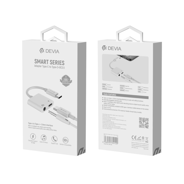 DEVIA Smart series Adapter Type-c to type-c + DC3.5 White