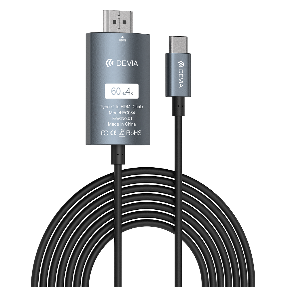 DEVIA Storm Series Hdmi Cable  (Type-c To HDMI ) Black