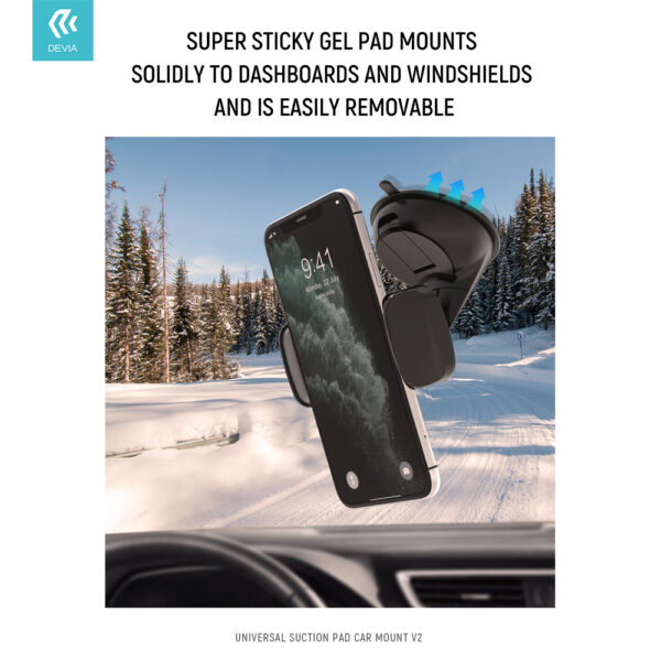 DEVIA Universal suction pad car mount V2 Black