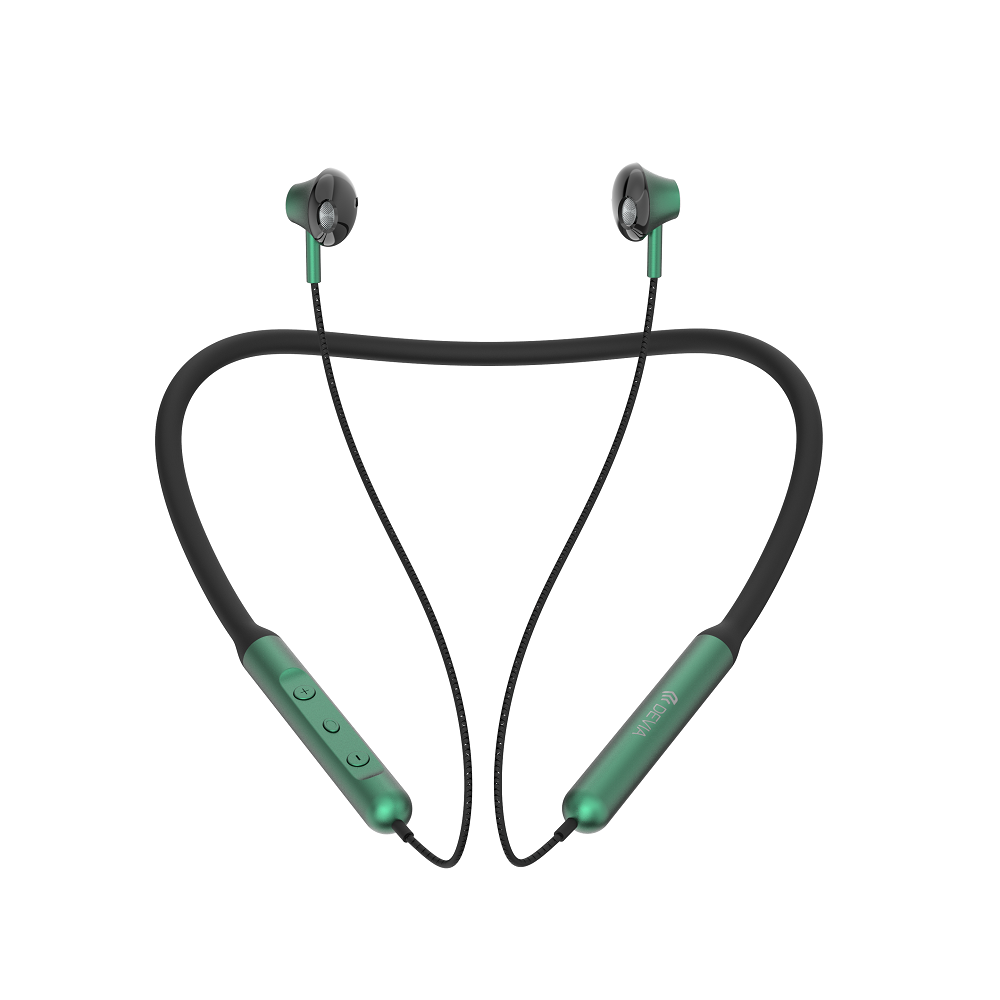 DEVIA smart Series Silicone Neckband Headset Black Green