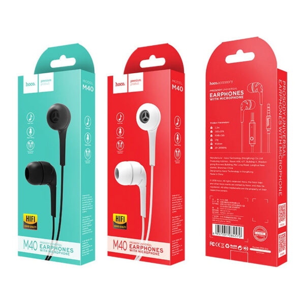 HOCO - M40 STEREO WIRED EARPHONES HANDS FREE BLACK