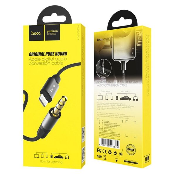 HOCO - UPA13 AUX AUDIO CABLE 3,5mm TO LIGHTNING BLACK