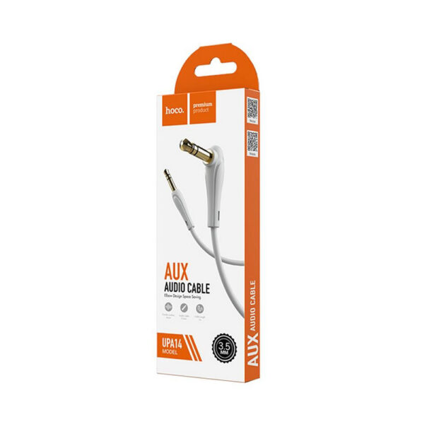 HOCO - UPA14 3.5MM MALE TO 3.5MM MALE CORNER CABLE 1Μ LIGHT GRAY