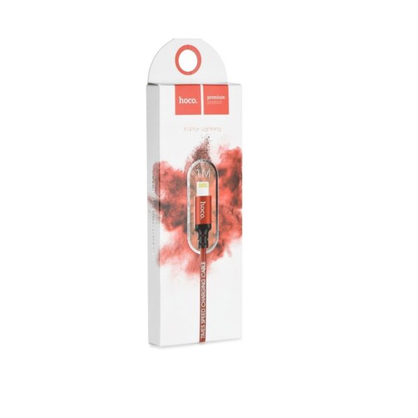 HOCO - X14 DATA CABLE LIGHTNING 1m BLACK RED