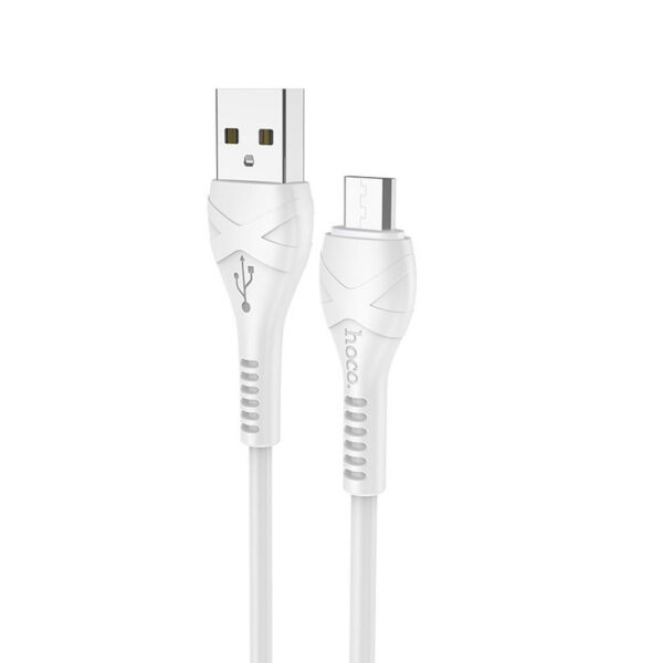 HOCO - X37 COOL POWER FAST CHARGE DATA CABLE microUSB 2.4A 1m WHITE