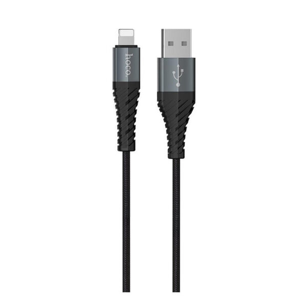 HOCO - X38 COOL QUICK CHARGE DATA CABLE LIGHTNING 2.4A 1m BLACK