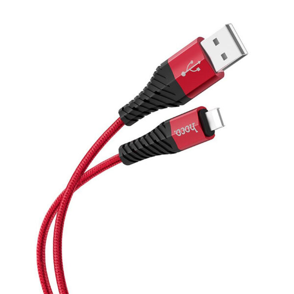 HOCO - X38 COOL QUICK CHARGE DATA CABLE LIGHTNING 2.4A 1m RED