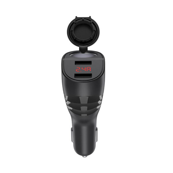 HOCO - Z34 THUNDER CAR CHARGER DUAL USB 5V 3.1A MAX AND CHIGARETTE LIGHTER SLOT 96W BLACK