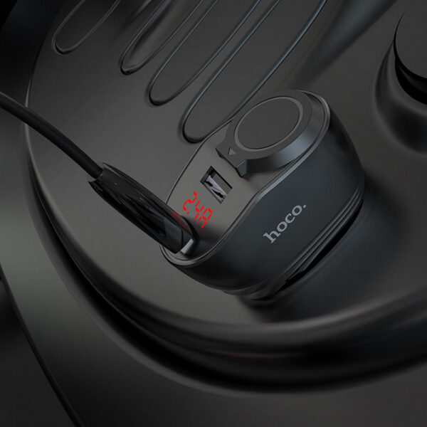 HOCO - Z34 THUNDER CAR CHARGER DUAL USB 5V 3.1A MAX AND CHIGARETTE LIGHTER SLOT 96W BLACK