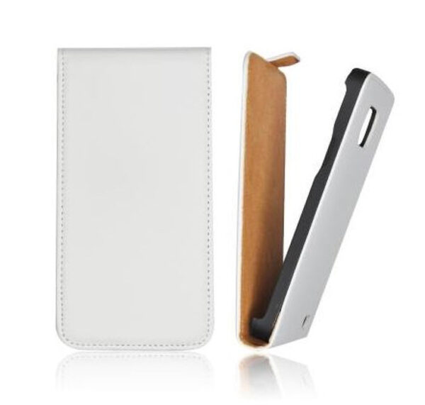 HTC ONE (M7) - ΘΗΚΗ ΔΕΡΜΑΤΙΝΗ FLIP ΑΣΠΡΗ