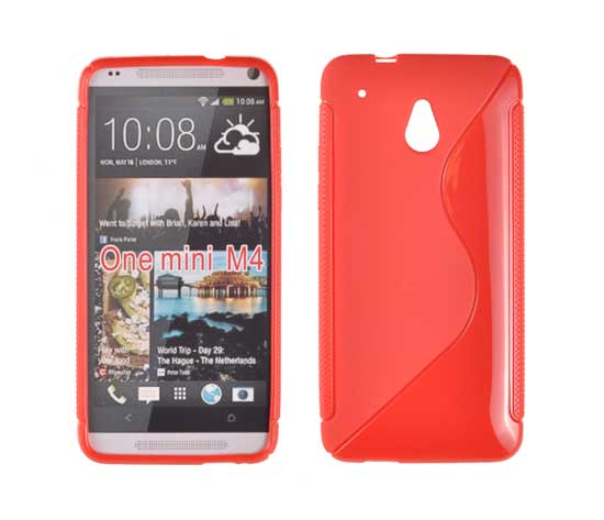 HTC ONE mini - ΘΗΚΗ ΣΙΛΙΚΟΝΗΣ S-CASE ΚΟΚΚΙΝΗ