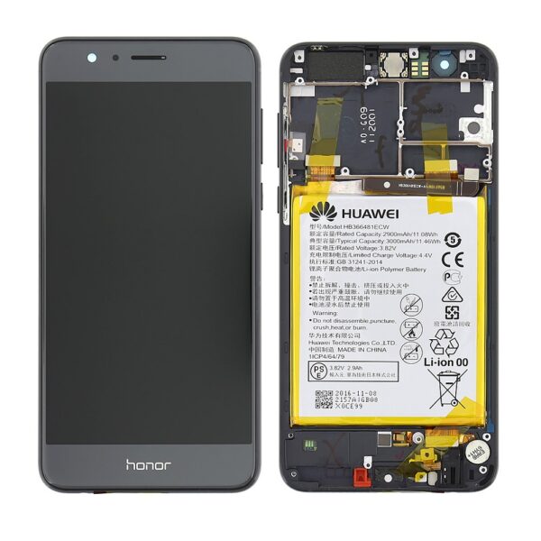 HUAWEI Honor 8 - LCD + Touch + Frame + Battery Black Original Service Pack