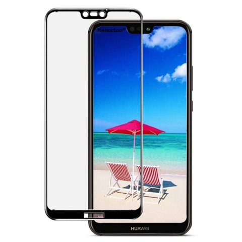 HUAWEI P20 Lite- TEMPERED GLASS 9H Hardness 0,3mm 5D ΜΑΥΡΟ FULL GLUE