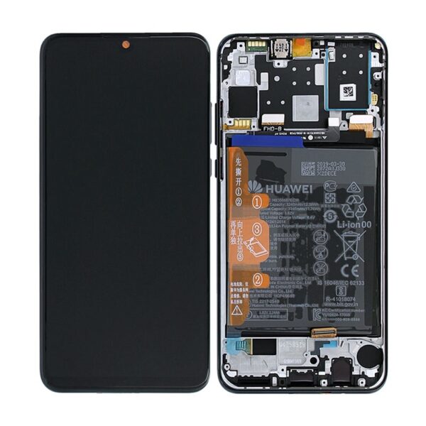 HUAWEI P30 Lite - LCD + Touch + Frame + Battery Black 24MP Version Original Service Pack