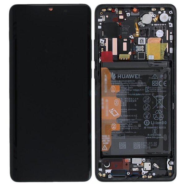 HUAWEI P30 Pro - LCD + Touch + Frame + Battery Black Original Service Pack