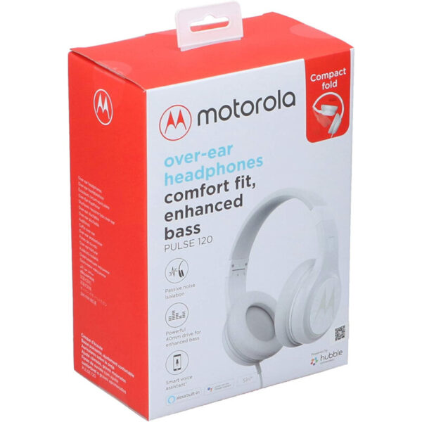 MOTOROLA - PULSE 120 WIRED HEADPHONES WHITE