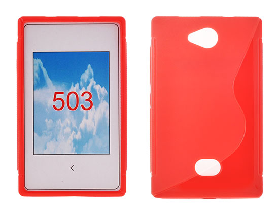 NOKIA Asha 503 - ΘΗΚΗ ΣΙΛΙΚΟΝΗΣ S-CASE ΚΟΚΚΙΝΗ