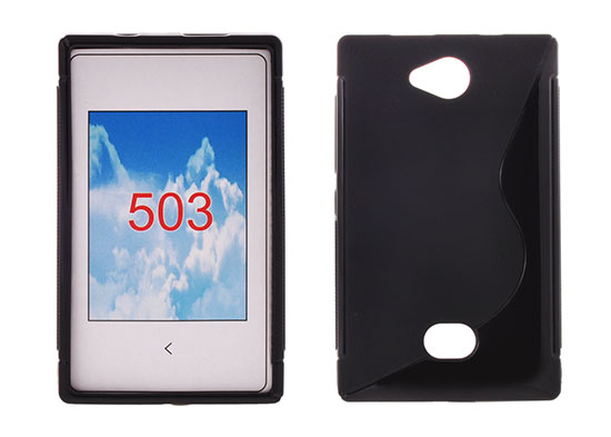 NOKIA Asha 503 - ΘΗΚΗ ΣΙΛΙΚΟΝΗΣ S-CASE ΜΑΥΡΗ