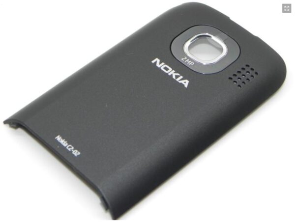 NOKIA C2-02 - Battery cover Chrome Black Original