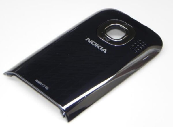 NOKIA C2-06 - Battery cover Chrome Black/Light Chrome Original
