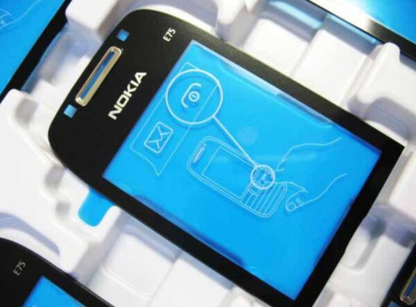 NOKIA E75 - Window Lens Silver Black Original