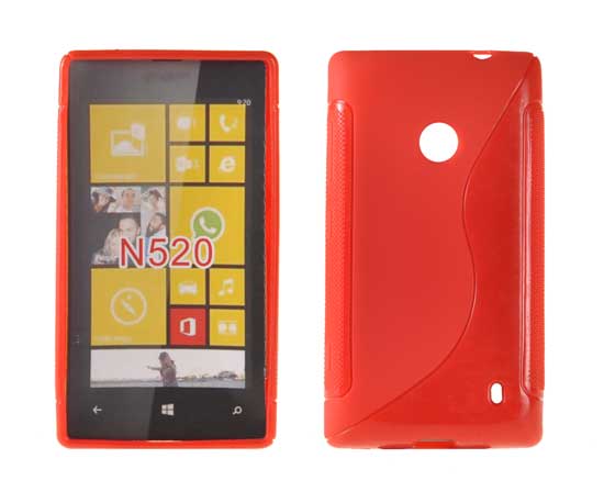 NOKIA Lumia 520 - ΘΗΚΗ ΣΙΛΙΚΟΝΗΣ S-CASE ΚΟΚΚΙΝΗ