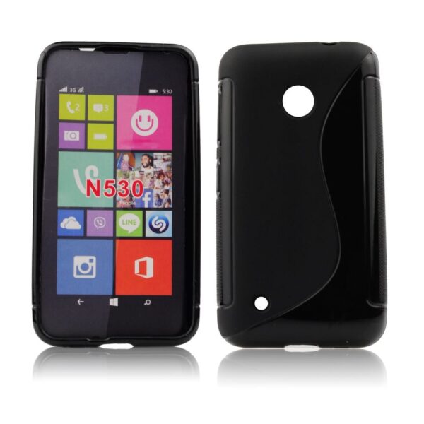 NOKIA Lumia 530 - ΘΗΚΗ ΣΙΛΙΚΟΝΗΣ S-CASE ΜΑΥΡΗ