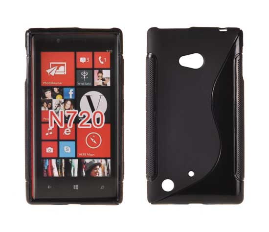 NOKIA Lumia 720 - ΘΗΚΗ ΣΙΛΙΚΟΝΗΣ S-CASE ΜΑΥΡΗ