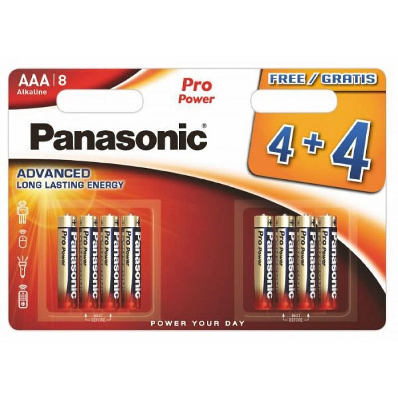 Panasonic Alkaline Power Μπαταρίες LR03 AAA 1.5V 8τμχ