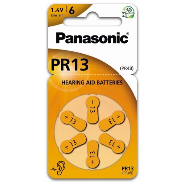 Panasonic Μπαταρίες Ακουστικών Βαρηκοΐας 13 1.4V 6τμχ