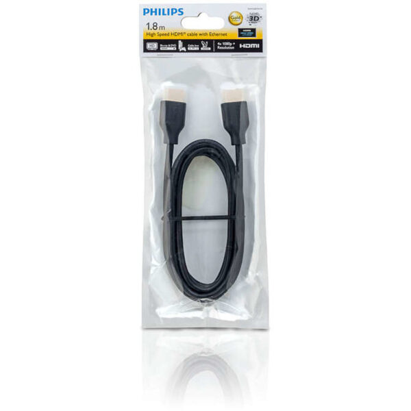 Philips SWV5401H/GRS HDMI High Speed 4K με ethernet 1.8 m