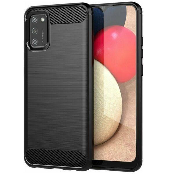 SAMSUNG A025F Galaxy A02s - ΘΗΚΗ ΣΙΛΙΚΟΝΗΣ CARBON ΜΑΥΡΗ