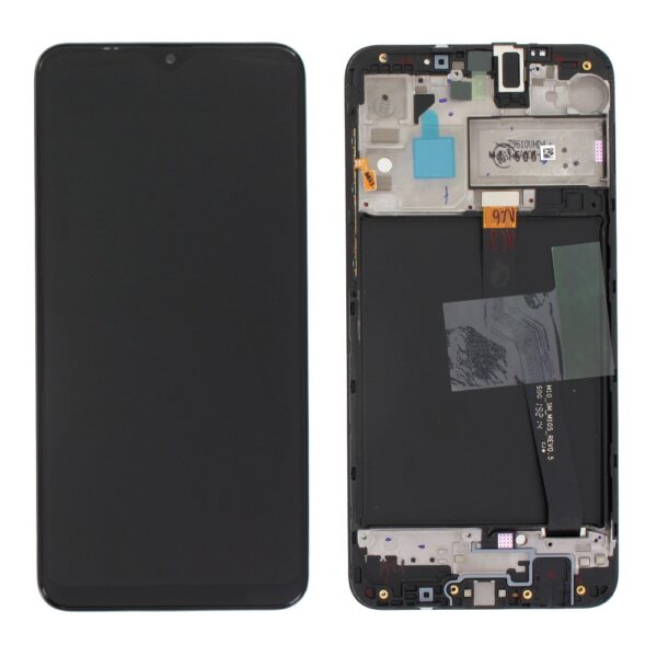 SAMSUNG A105 Galaxy A10 - LCD - Complete front LCD + Touch Black Original Service Pack
