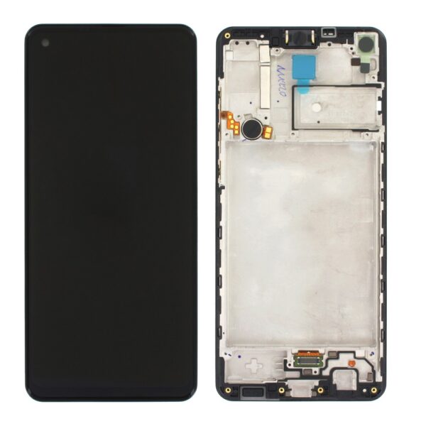 SAMSUNG A217F Galaxy A21s - LCD - Complete front + Touch Black Original Service Pack