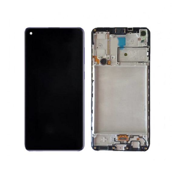 SAMSUNG A225F Galaxy A22 4G - LCD - Complete front + Touch Black Original Service Pack