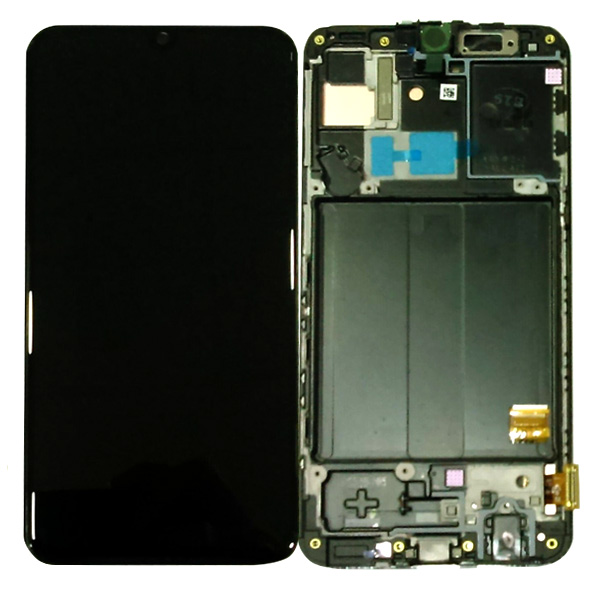 SAMSUNG A405F Galaxy A40 - LCD - Complete front + Touch Black Original Service Pack