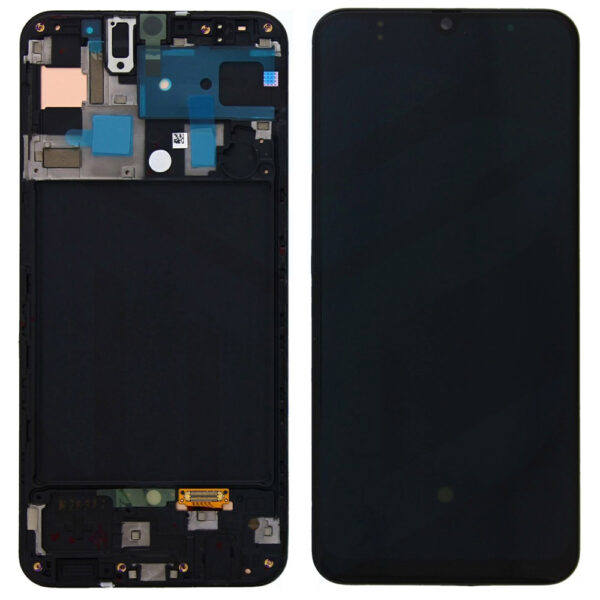 SAMSUNG A505F Galaxy A50 - LCD - Complete front + Touch Black Original Service Pack