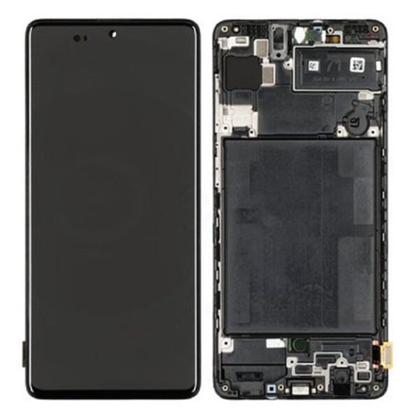 SAMSUNG A715F Galaxy A71 - LCD - Complete front + Touch Black Original Service Pack