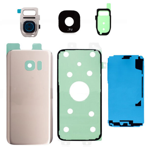 SAMSUNG G930F - Battery cover + Adhesive + Camera Lens Gold OEM